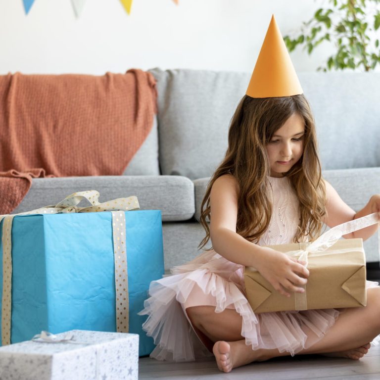 birthday presents kids opening gifts happy